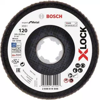 Bosch Accessories 2608619806 Expert for Inox X-LOCK brúsny kotúč 125 mm, zrnitosť 60, 1 kus