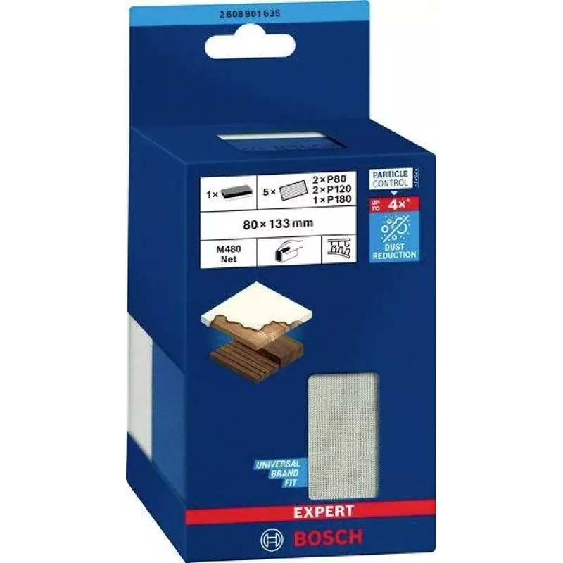 Bosch EXPERT M480 Ručný brúsny blok 133 x 80 mm pre zrnitosti 80/120/180 2608901746