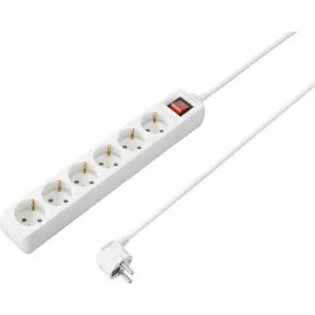 SYGONIX SY-4891004 4-násobná zásuvková lišta s vypínačom, biela, 1,5 m kábel, Schuko