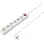 SYGONIX SY-4891004 4-násobná zásuvková lišta s vypínačom, biela, 1,5 m kábel, Schuko