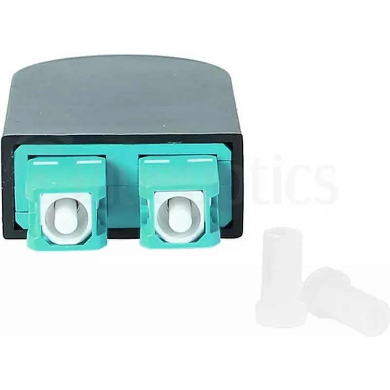 BLUELAN BlueOptics LWL Loopback adaptér OM3 50/125µm Multimode SC/UPC Duplex, aqua/tyrkysová, keramická ferula, -40°C až +85°C (BOLBSCOM3)