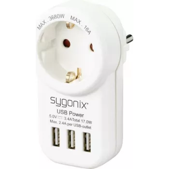 Sygonix SY-4755856 Medzikonektor s 2 USB portami biely