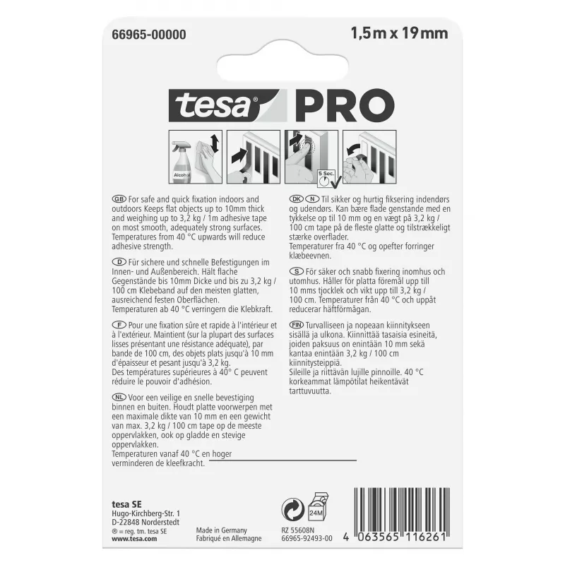 tesa Montage PRO transparentná 66965-00000-00 Montážna páska 1,5 m x 19 mm