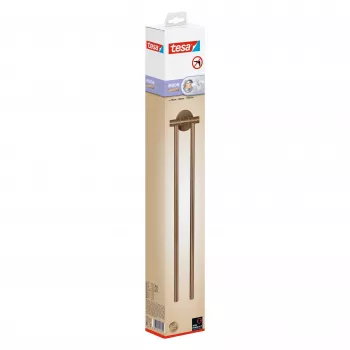 tesa MOON BRONZE Otočný držiak na 2 uteráky, samolepiaci, kov, bronzový vzhľad, nosnosť 6 kg 40602-00000-00