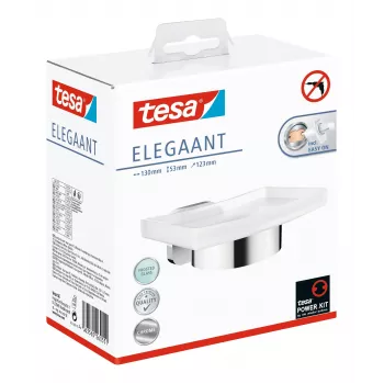 tesa ELEGAANT 40628-00000-00 Mydlová miska chróm (lesklá), biela (satén)