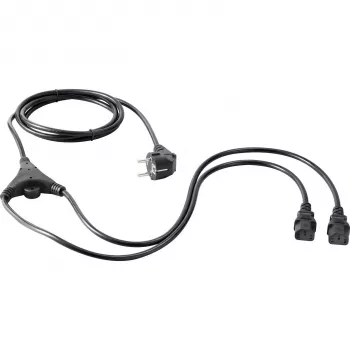 SYGONIX SY-5178378 IEC C14 na 2x IEC C13 napájací rozbočovač Y kábel, 2m, čierna