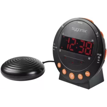 Sygonix SY-5266562 elektronický budík čierny fluorescenčný displej