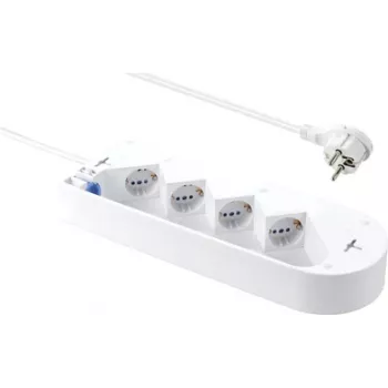 Sygonix SY-5228510 4-násobná predlžovacia zásuvka s vypínačom, biela, 1,5 m kábel