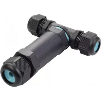 Sygonix SY-5516050 poveternostne odolný káblový spoj so skrutkovými svorkami, IP68, 3-pólový, čierny