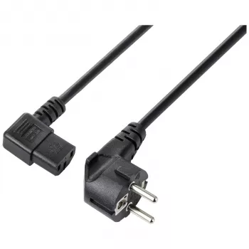 Sygonix SY-5243882 IEC C13 napájací kábel, CEE 7/7 uhlový Schuko na IEC C13 konektor samica, 3 m, čierny