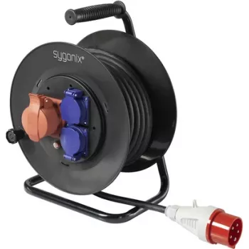 Sygonix SY-5806894 káblový navijak 25 m CEE konektor samec 16 A 5-pólový IP44 čierny