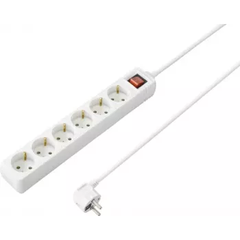 Sygonix SY-4891008 predlžovacia zásuvka s vypínačom, 3 zásuvky, 1,5 m kábel, biela
