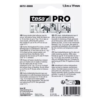 tesa Montage PRO Outdoor 66751-00000-00 transparentná montážna páska 1,5 m x 19 mm
