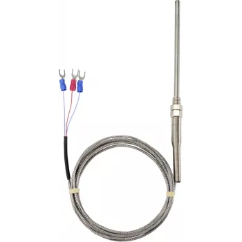 Sygonix M8 PT100 3-vodičová teplotná sonda, -50 až 300 °C, nehrdzavejúca oceľ, IP67, 2 m silikónový kábel SY-6085070