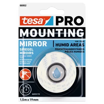 tesa Montage PRO montážna páska na zrkadlá biela 1,5 m x 19 mm 66952-00000-00