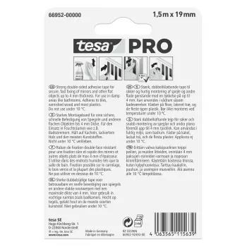 tesa Montage PRO montážna páska na zrkadlá biela 1,5 m x 19 mm 66952-00000-00