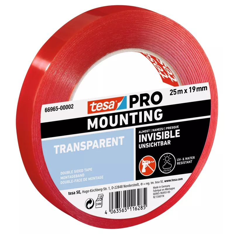 tesa Montage PRO transparentná montážna páska 25 m x 19 mm 66965-00002-00