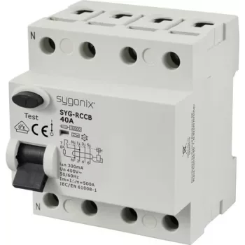 Sygonix SY-6438022 prúdový chránič 4-pólový 40 A 300 mA Typ A 400 V 10 kA