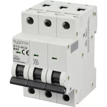 Sygonix SY-6440996 3-pólový istič B20 20A 415V AC 6kA DIN lišta