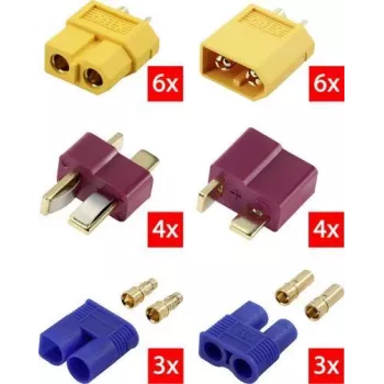 Reely RE-6699867 XT60 na T-Plug a EC3 pozlátený Y-splitter adaptérový kábel