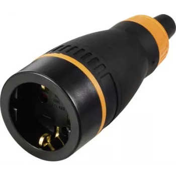 Sygonix SY-6618480 Schuko konektor samica TPE PC 250 V/AC čierna oranžová IP20