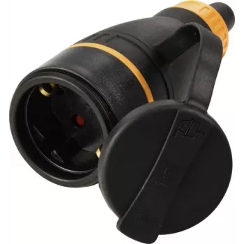 Sygonix SY-6618484 Schuko bezpečnostná konektor samica TPE PC 250 V/AC čierny oranžový IP44