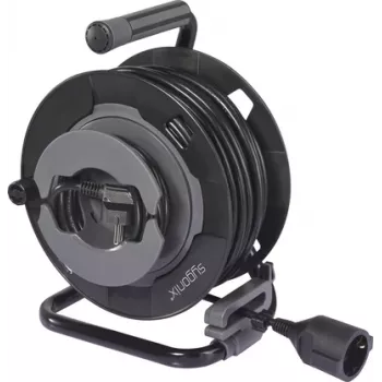 Sygonix SY-6618486 káblový bubon so 4 Schuko zásuvkami, 25 m kábel, čierna