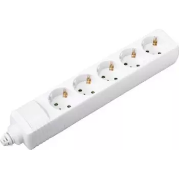 SYGONIX SY-4744418 3-násobná Schuko zásuvková lišta, 1,5 m kábel, biela, bez vypínača