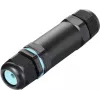 Sygonix SY-5498972 Poveternostne odolný káblový konektor so skrutkovými svorkami, IP68, 3-pólový, 32 mm x 118 mm, čierny