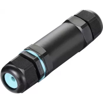 Sygonix SY-5498972 Poveternostne odolný káblový konektor so skrutkovými svorkami, IP68, 3-pólový, 32 mm x 118 mm, čierny