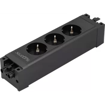 Sygonix SY-6872234 3-násobný zásuvkový modul bez vypínača čierny