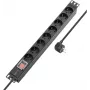 Sygonix SY-5799002 19 palcov 8-násobná Schuko racková zásuvková lišta, 1U, čierna