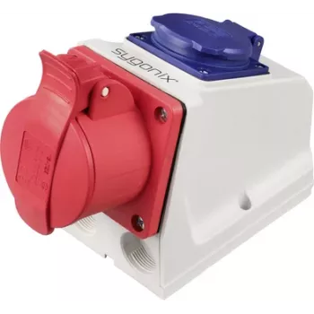 Sygonix SY-6271370 CEE nástenná zásuvka 16 A 5-pólová 415 V/AC IP44 červená