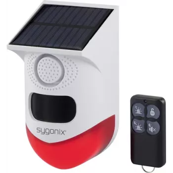 Sygonix Mini alarmový systém biely červený s LED PIR pohybovým senzorom a diaľkovým ovládačom (SY-6515320)