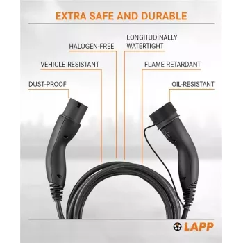 LAPP Type 2 EV nabíjací kábel Mode 3 11 kW 3-fázový 16 A 3 m čierny 75747