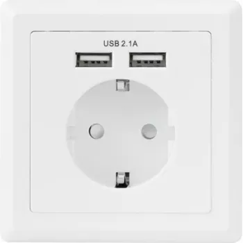 Sygonix SY-5045294 podomietková zásuvka so zvýšenou ochranou proti dotyku a USB nabíjacím výstupom IP20