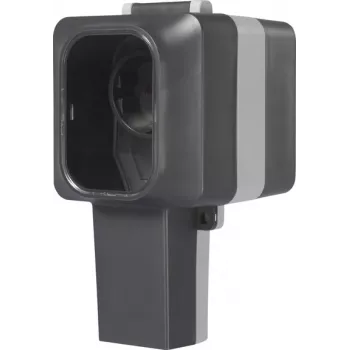 Sygonix SY-6670746 1-násobná povrchová zásuvka, uzamykateľná, otočné zásuvkové vložky, IP55, sivá