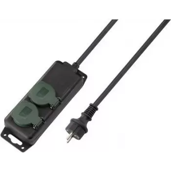 SYGONIX SY-5145338 Zásuvková lišta so 6 Schuko zásuvkami, 1,5 m kábel, čierna/zelená