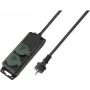 SYGONIX SY-5145338 Zásuvková lišta so 6 Schuko zásuvkami, 1,5 m kábel, čierna/zelená