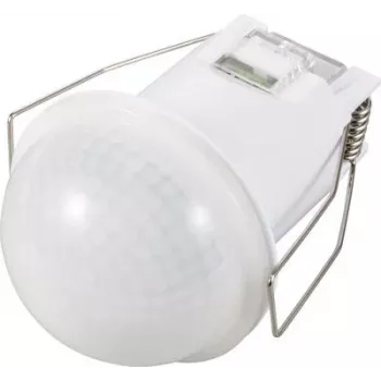 Sygonix SY-6733032 360° Podomietkový stropný PIR detektor pohybu, 230 V relé, 2000 W, 6 m dosah, biely