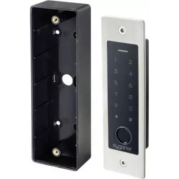 Sygonix SY-5231014 Podomietkový prístupový kontrolný systém s odtlačkom prsta/RFID s podsvietenou klávesnicou, 12-18 V DC, IP55