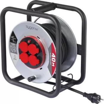 Sygonix SY-10236120 Káblový bubon čierna Schuko konektor 25 m 4 zásuvky