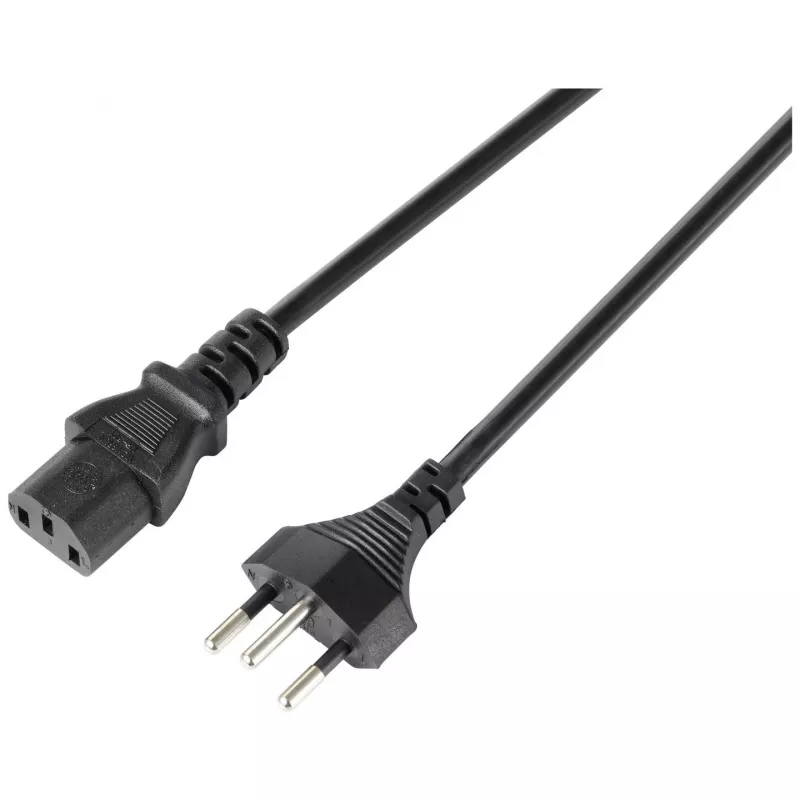 Sygonix SY-5243896 Napájací kábel CEE 7/7 na IEC C13 zahnutý 5 m čierny
