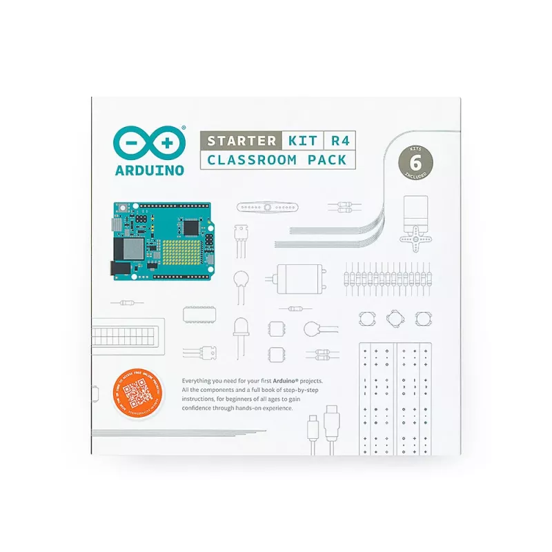 Arduino Starter Kit R4 Classroom Pack, 6 x Arduino Starter Kit R4, pre skupinu od 12 osôb (K000007_R4-6P)