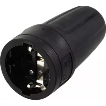 Sygonix SY-6618472 Schuko zásuvka TPE 250 V/AC čierna