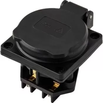 Sygonix SY-6746374 Schuko zásuvka IP44 čierna