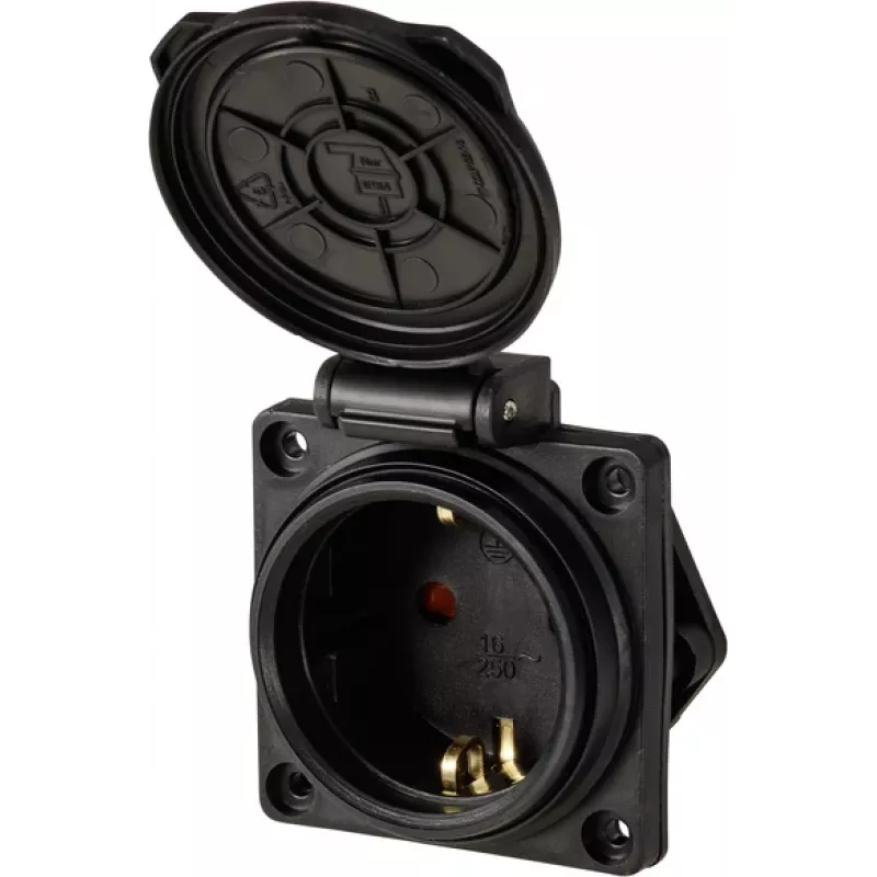 Sygonix SY-6746374 Schuko zásuvka IP44 čierna