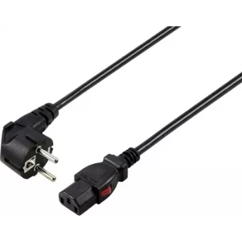 Sygonix SY-6733072 uzamykateľný napájací kábel IEC C13, CEE 7/7 na IEC C13, 2 m, čierny