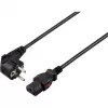 Sygonix SY-6733072 uzamykateľný napájací kábel IEC C13, CEE 7/7 na IEC C13, 2 m, čierny