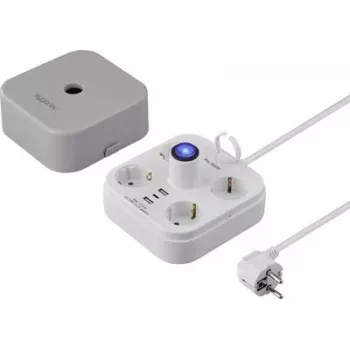 Sygonix SY-6788330 4-násobná Schuko kocková zásuvka sivá/biela